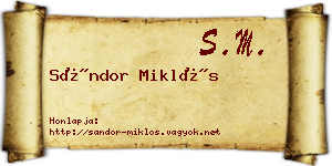 Sándor Miklós névjegykártya